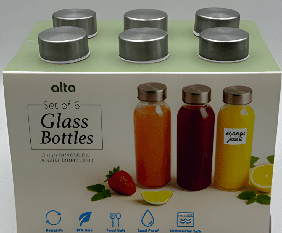 Set of 6 Glass Bottles